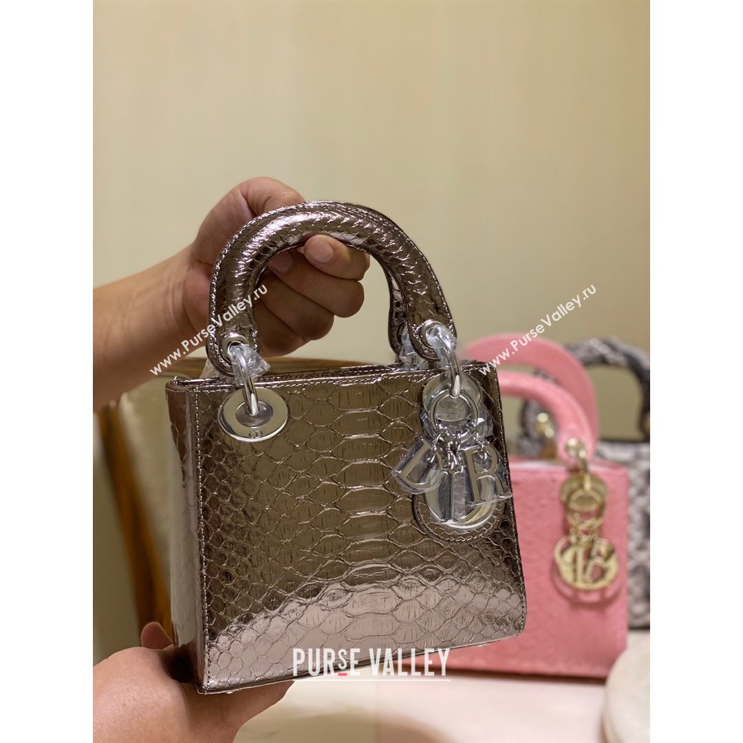 Dior Mini Lady Dior Bag in Python Leather Bronze 2021 (XY-210903059)