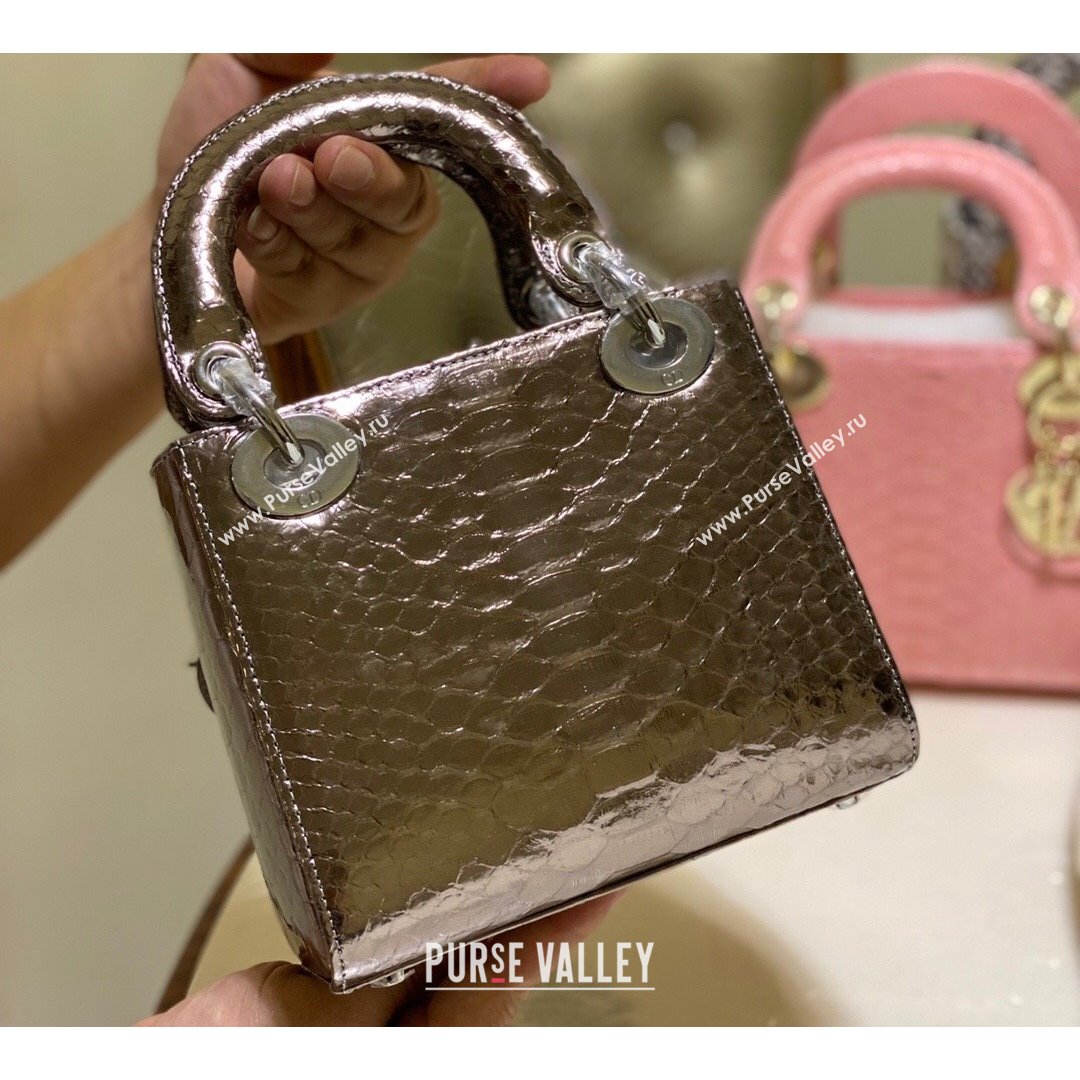 Dior Mini Lady Dior Bag in Python Leather Bronze 2021 (XY-210903059)