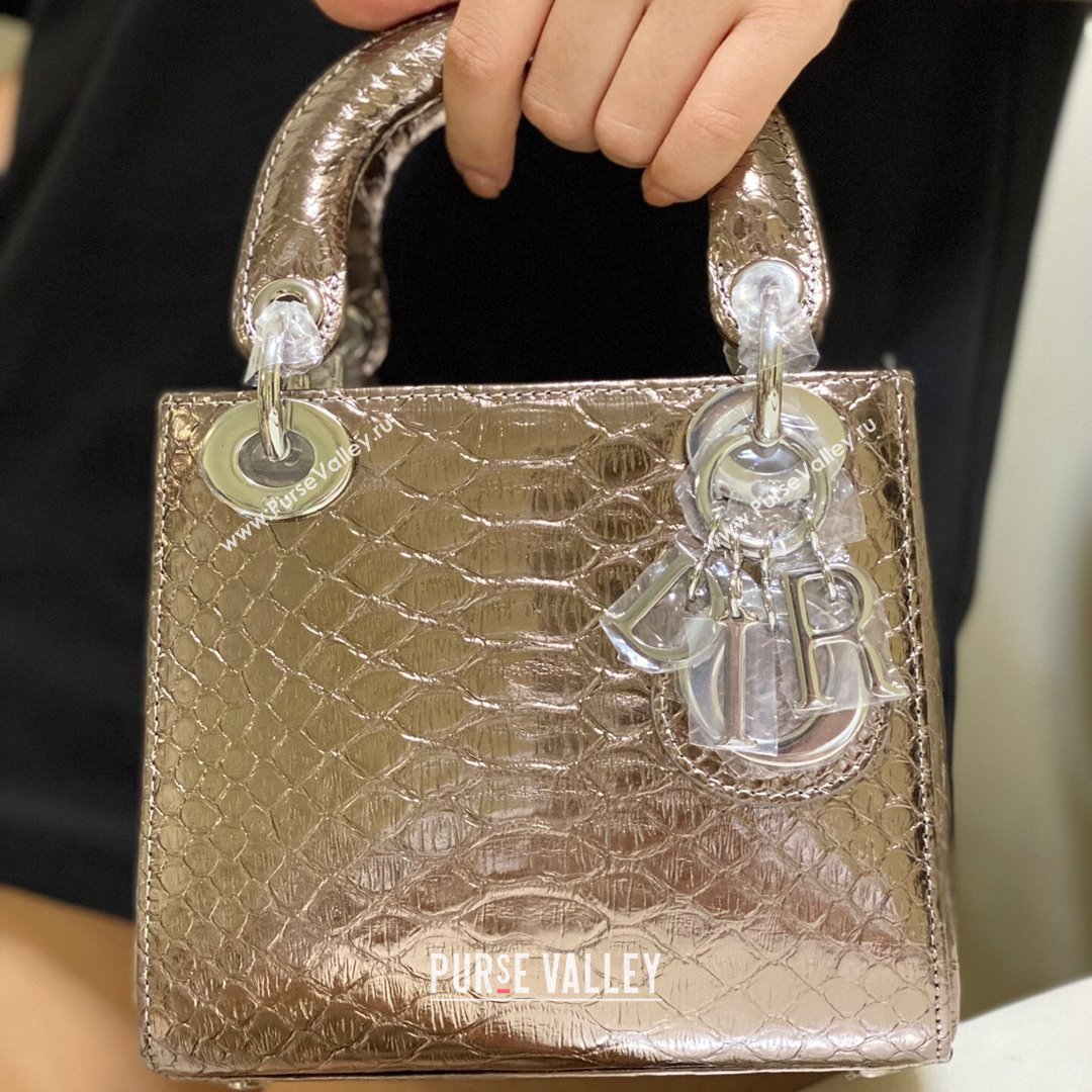 Dior Mini Lady Dior Bag in Python Leather Bronze 2021 (XY-210903059)