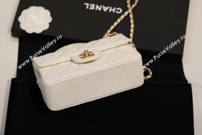 Chanel Quilted Grained Calfskin Small Flap Bag with Top Handle White 2021 (JY-21031631)