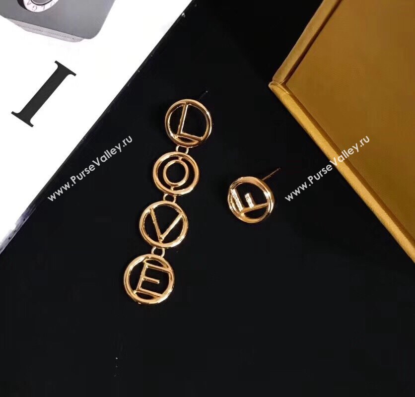 Fendi LOVE Earrings F111439 Gold 2023 (YF-23111439)