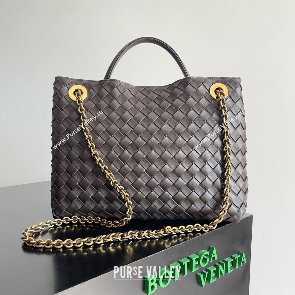 Bottega Veneta Medium Andiamo Top Handle Bag With Chain Fondant Brown 2024 (MS-24091917)