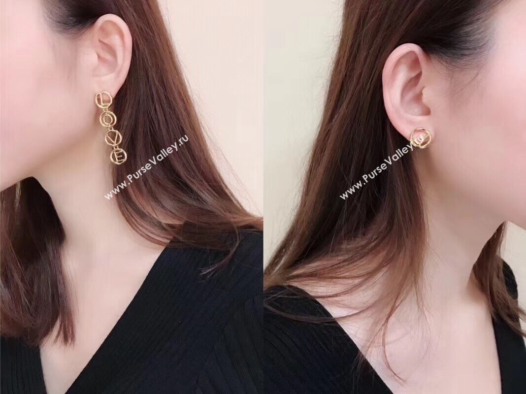 Fendi LOVE Earrings F111439 Gold 2023 (YF-23111439)