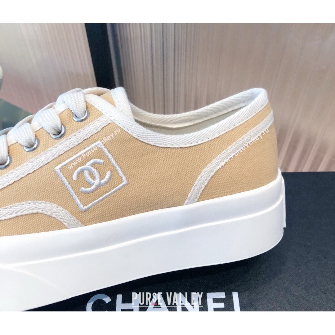 Chanel Canvas Platfrom Sneakers Beige 2021 (KL-21081416)