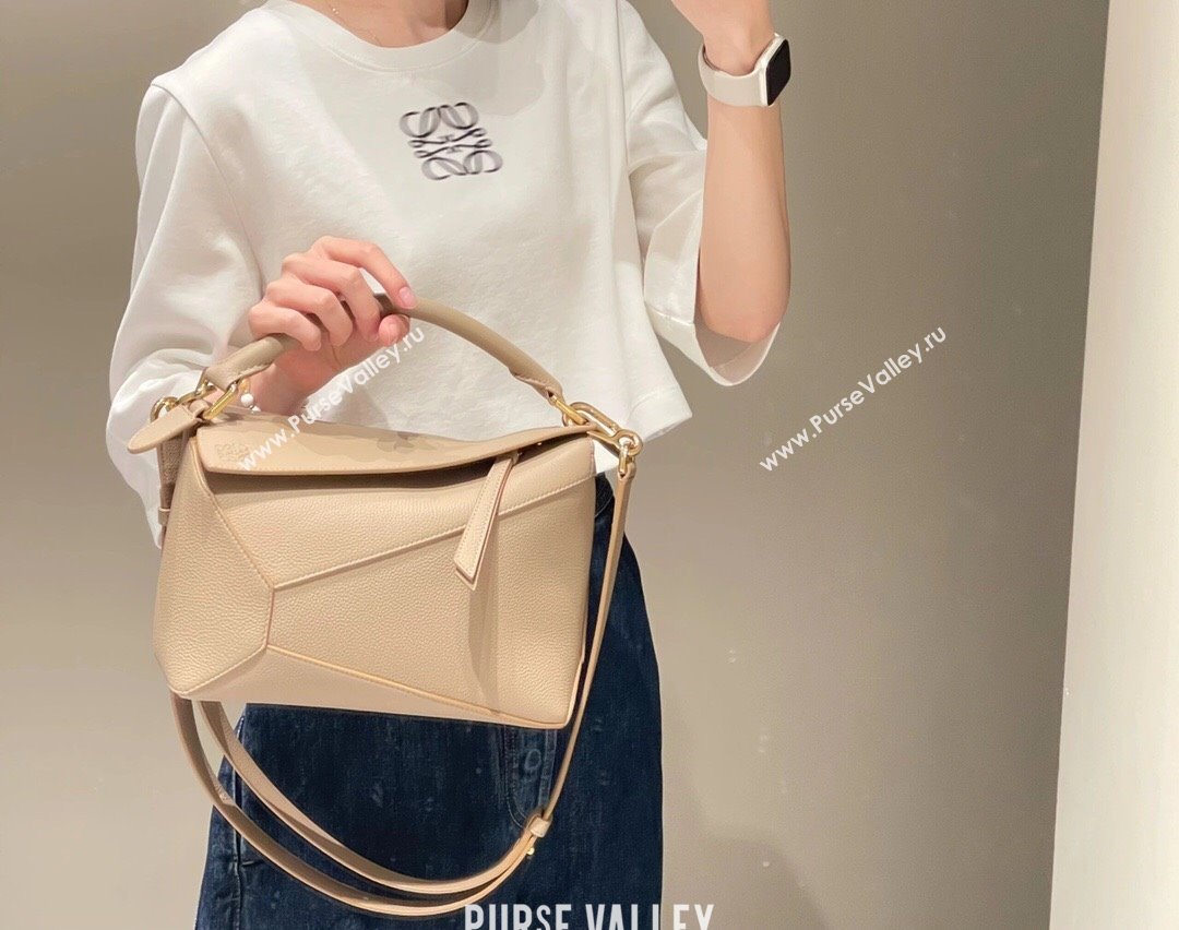 Loewe Small Puzzle Bag in Soft Grained Calfskin 8010L Sand 2023 TOP (KEKE-23122715)