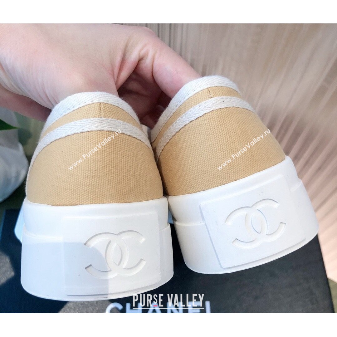 Chanel Canvas Platfrom Sneakers Beige 2021 (KL-21081416)