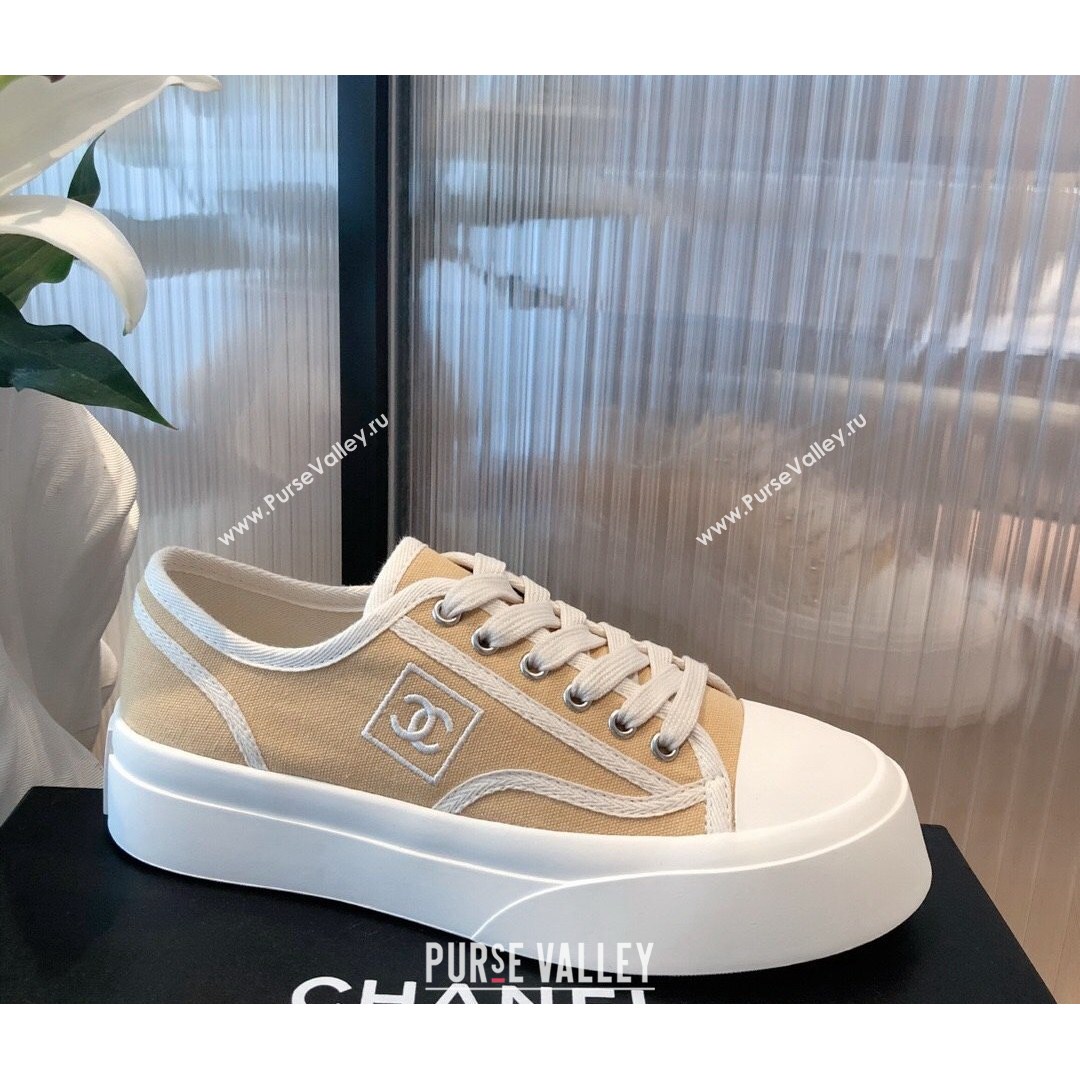 Chanel Canvas Platfrom Sneakers Beige 2021 (KL-21081416)