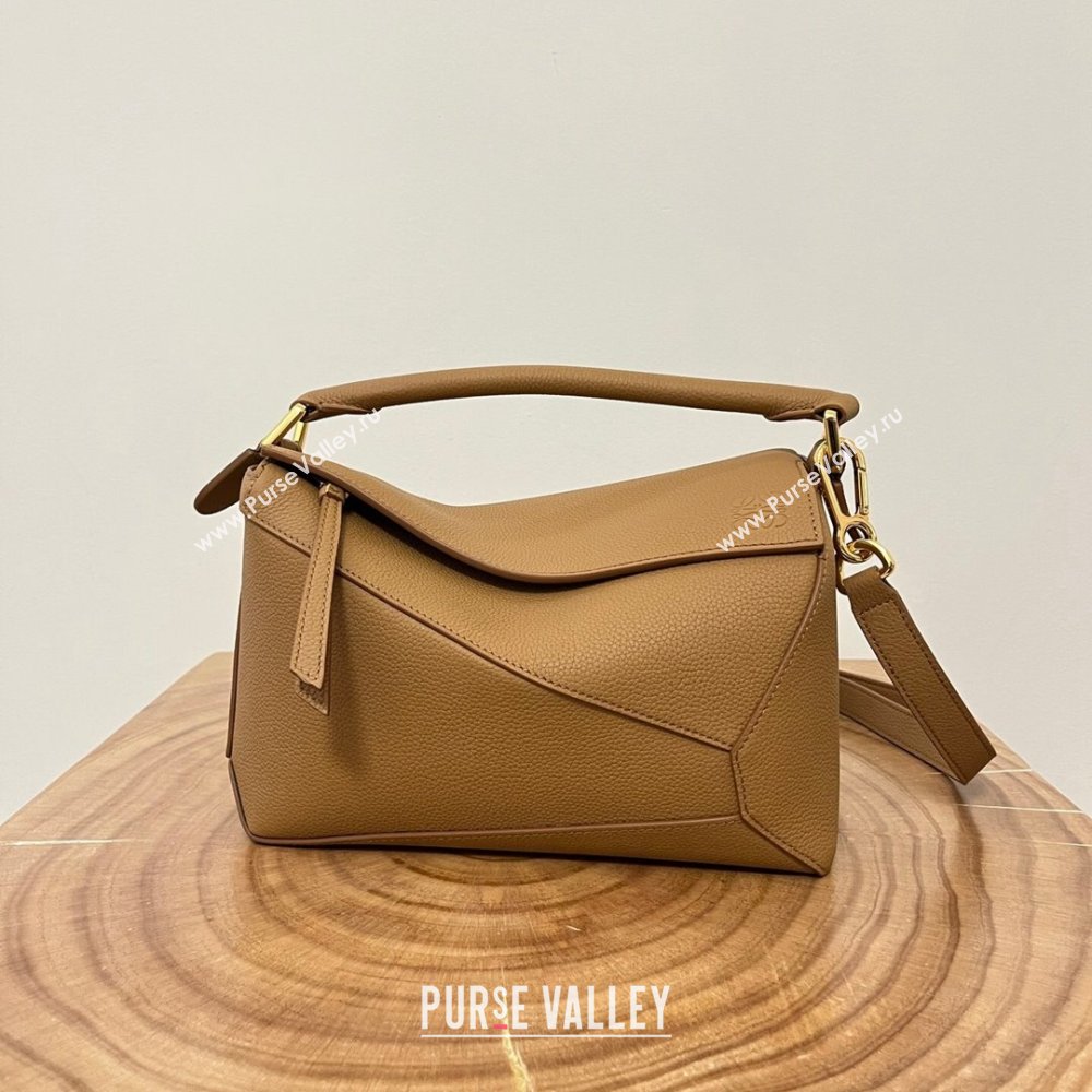 Loewe Small Puzzle Bag in Soft Grained Calfskin 8010L Toffee 2023 TOP (KEKE-23122716)