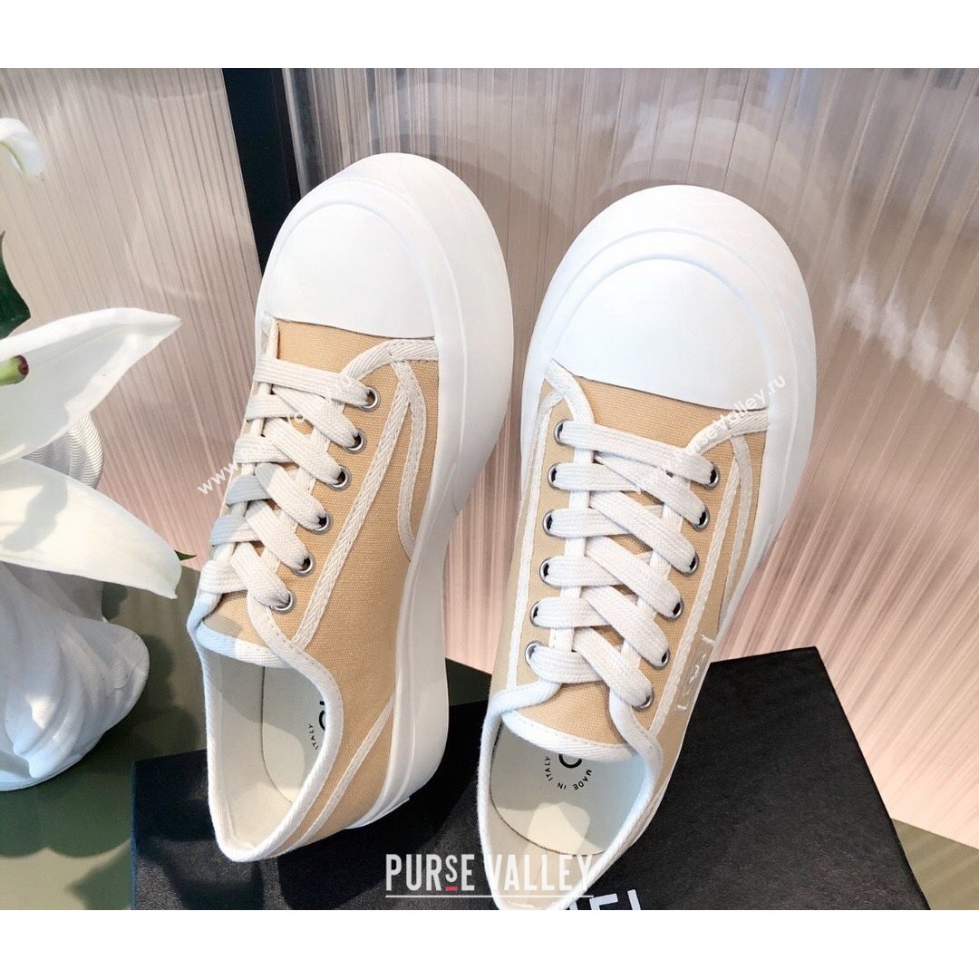 Chanel Canvas Platfrom Sneakers Beige 2021 (KL-21081416)