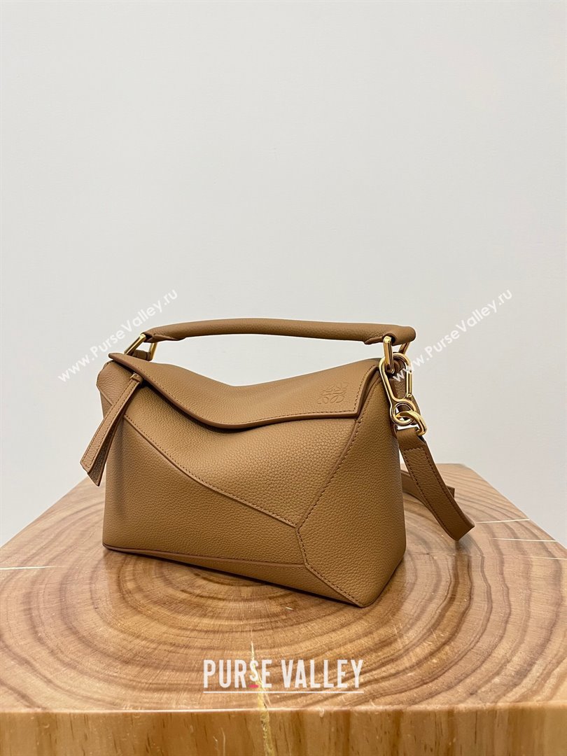 Loewe Small Puzzle Bag in Soft Grained Calfskin 8010L Toffee 2023 TOP (KEKE-23122716)