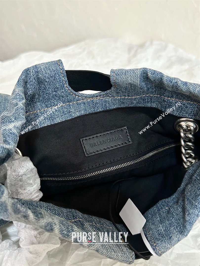 Balenciaga Crush Small Tote Bag in Denim Blue 2024 (BB-24091917)