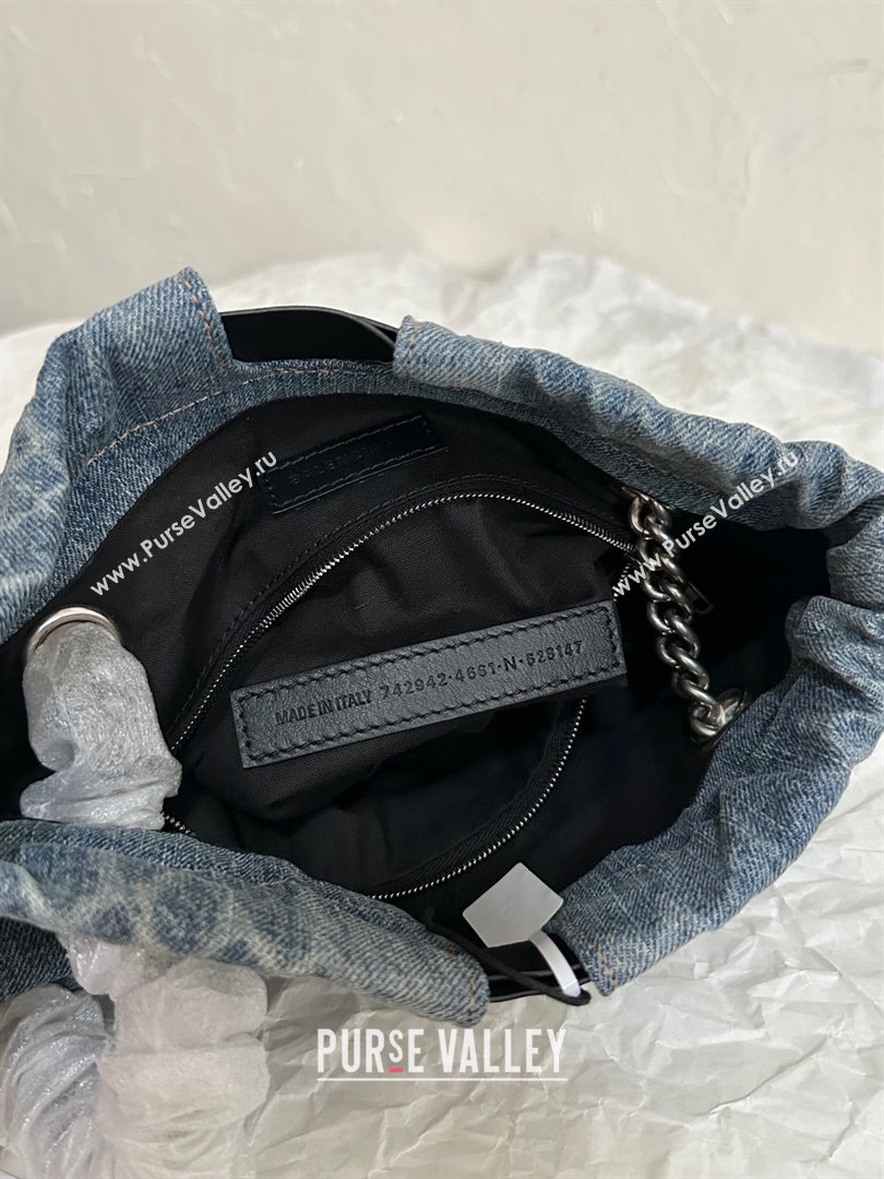 Balenciaga Crush Small Tote Bag in Denim Blue 2024 (BB-24091917)