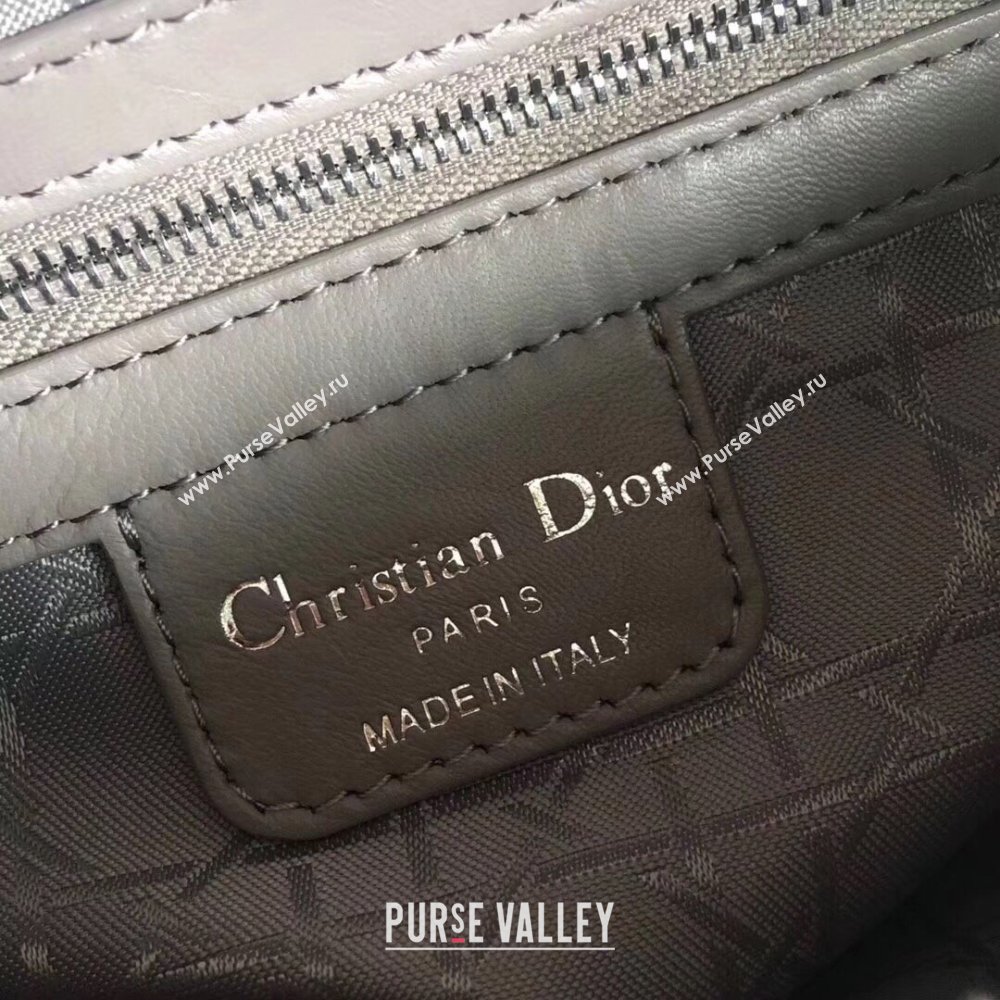 Dior Medium Lady Dior Bag in Cannage Lambskin 44532 Grey/Silver 2024 (DMZ-24041621)