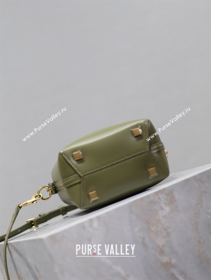 Saint Laurent LE 37 Mini Bucket Bag in Green Calfskin 765870 2024 (MHUI-24110119)