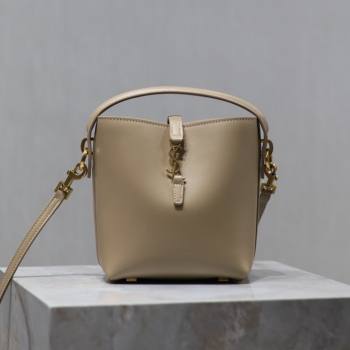 Saint Laurent LE 37 Mini Bucket Bag in Dark Beige Calfskin 765870 2024 (MHUI-24110121)