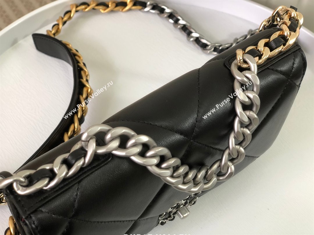 Chanel 19 Wallet On Chain WOC Bag in Lambskin AP3267 Black/Silver 2024 (SM-24060402 )