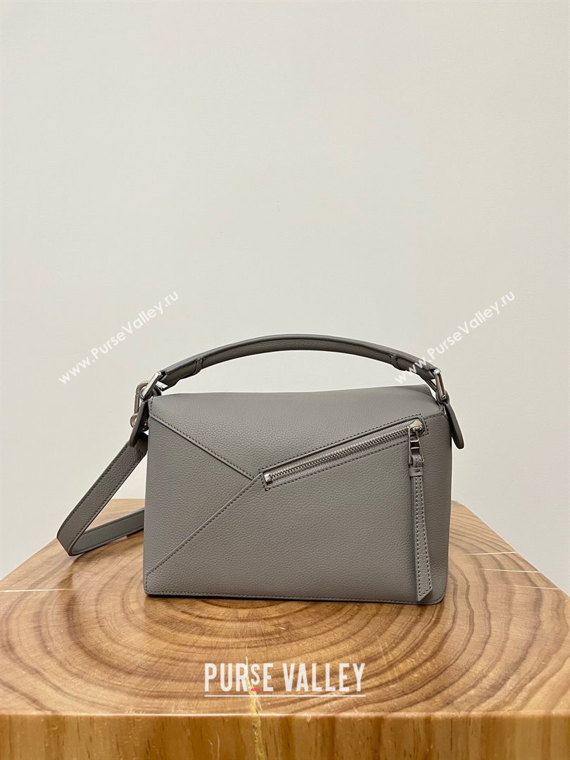 Loewe Small Puzzle Bag in Soft Grained Calfskin 8010L Pearl Grey 2023 TOP (KEKE-23122717)