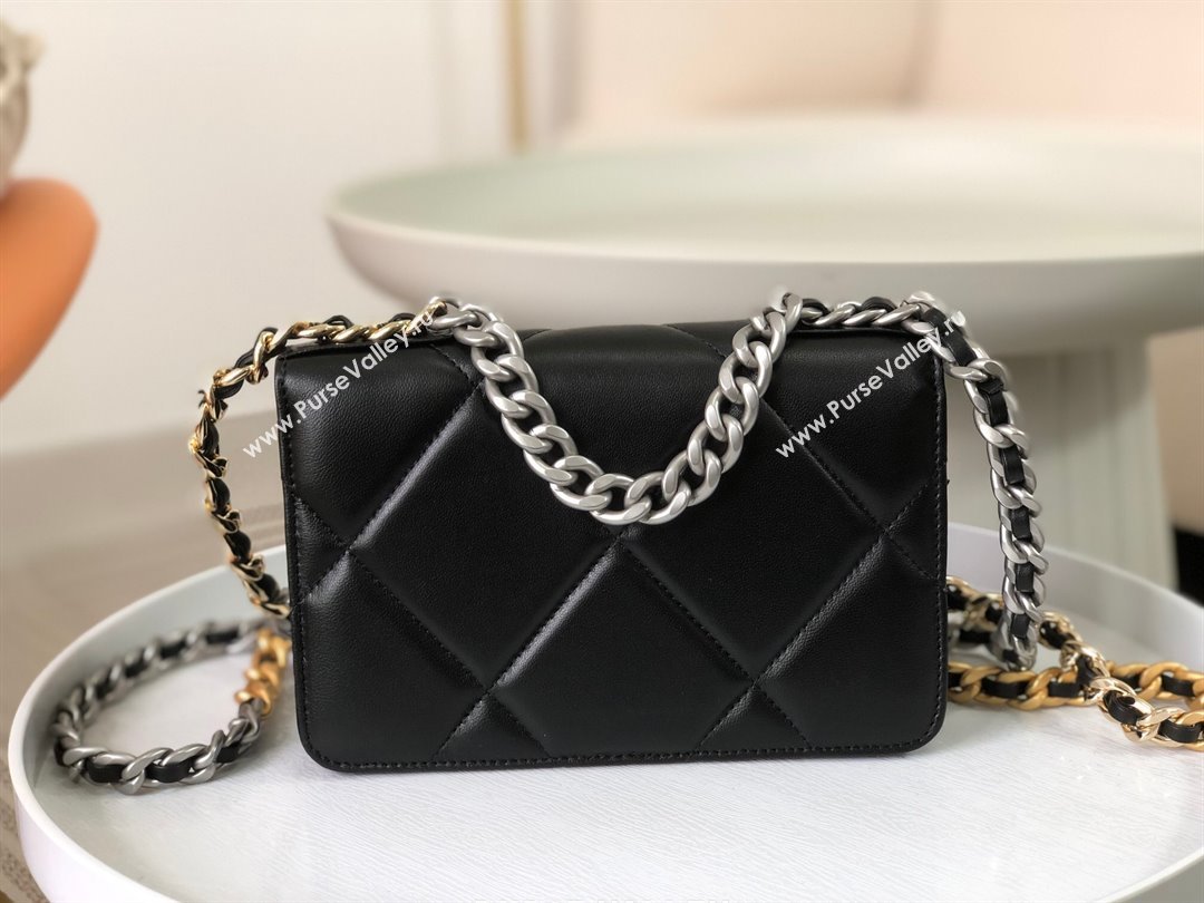 Chanel 19 Wallet On Chain WOC Bag in Lambskin AP3267 Black/Silver 2024 (SM-24060402 )