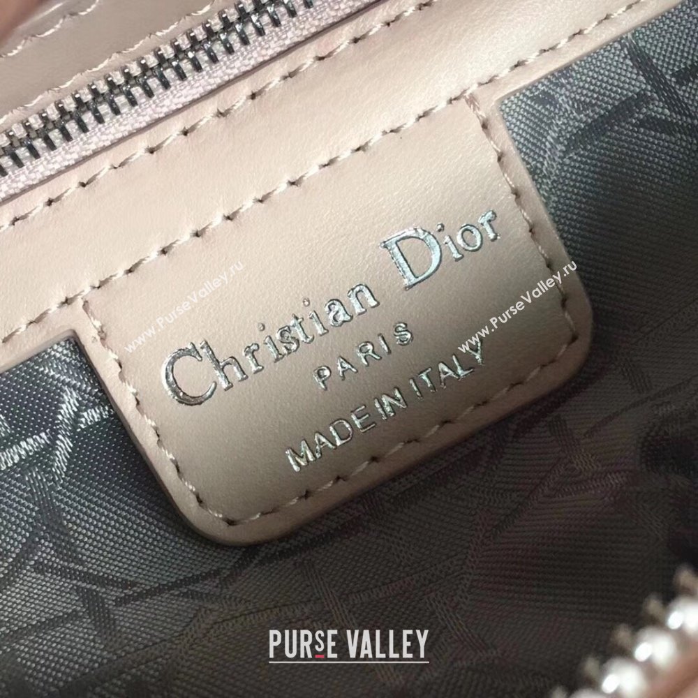 Dior Medium Lady Dior Bag in Cannage Lambskin 44532 Light Pink/Silver 2024 (DMZ-24041624)