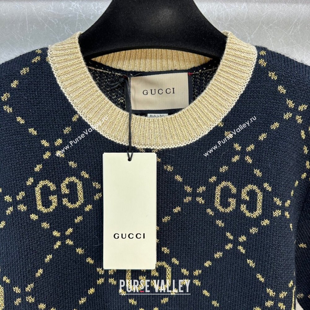 Gucci Wool Cashmere Short-sleeved Sweater G022734 Black 2024 (Q-24022734)