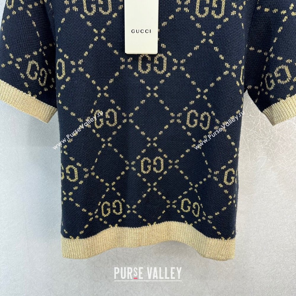 Gucci Wool Cashmere Short-sleeved Sweater G022734 Black 2024 (Q-24022734)