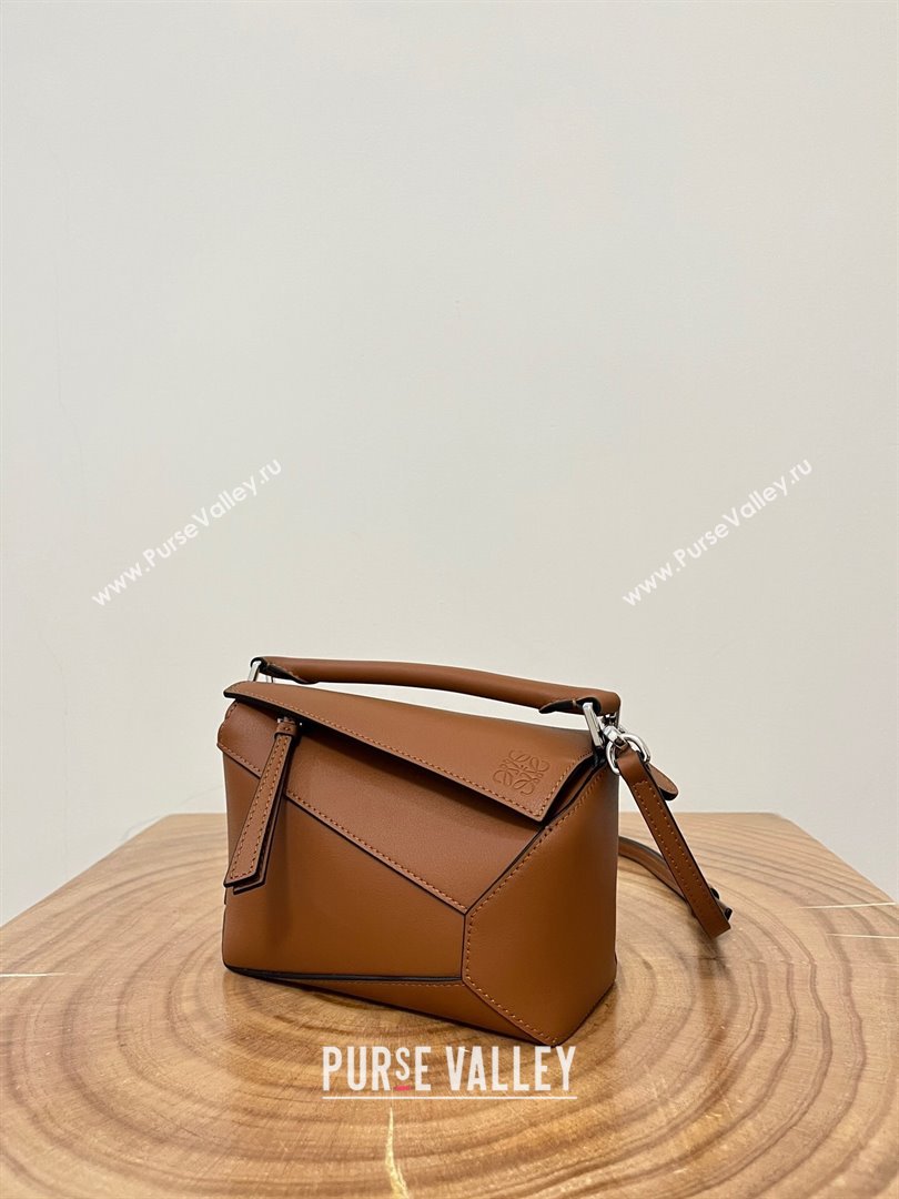 Loewe Mini Puzzle Bag in Classic Calfskin 9310L Caramel 2023 TOP (KEKE-23122722)