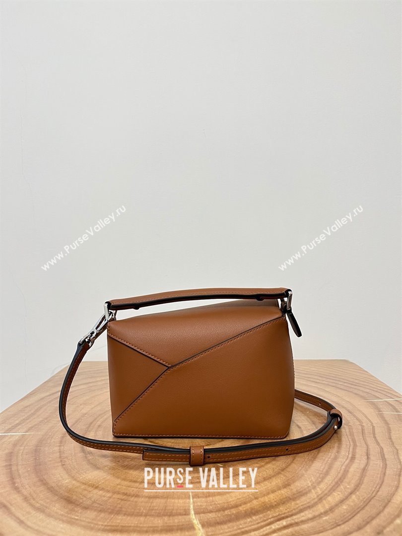 Loewe Mini Puzzle Bag in Classic Calfskin 9310L Caramel 2023 TOP (KEKE-23122722)