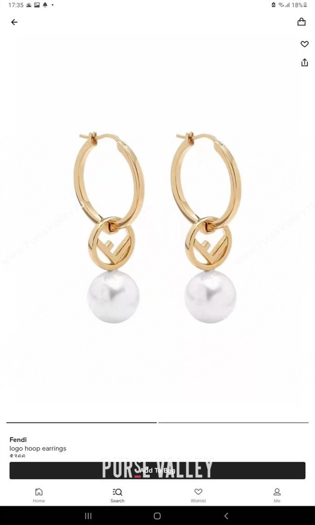 Fendi Logo Hoop Earrings F111506 Gold 2023 (YF-23111506)