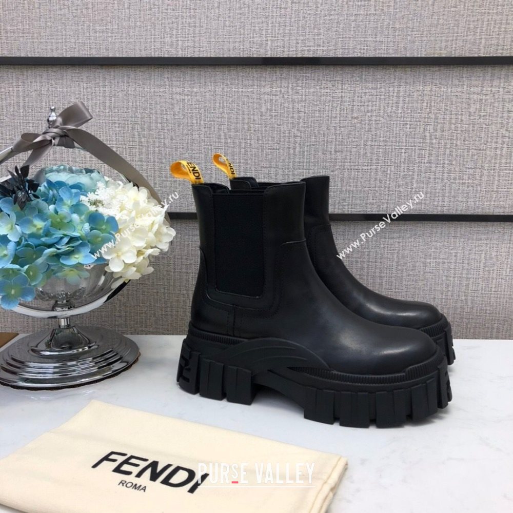 Fendi Calfskin Platform Short Boots Black 2020 (MD-20120402)
