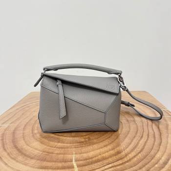 Loewe Mini Puzzle Bag in Soft Grained Calfskin 9310L Pearl Grey 2023 TOP (KEKE-23122724)