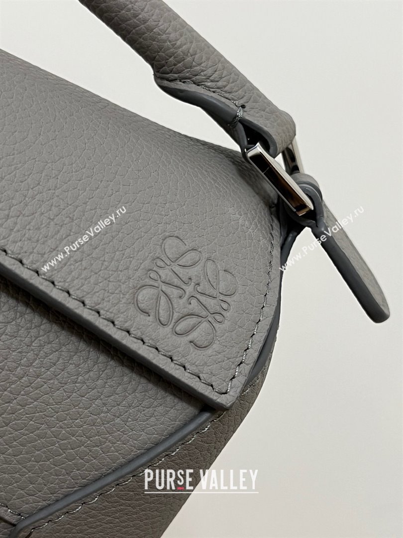 Loewe Mini Puzzle Bag in Soft Grained Calfskin 9310L Pearl Grey 2023 TOP (KEKE-23122724)