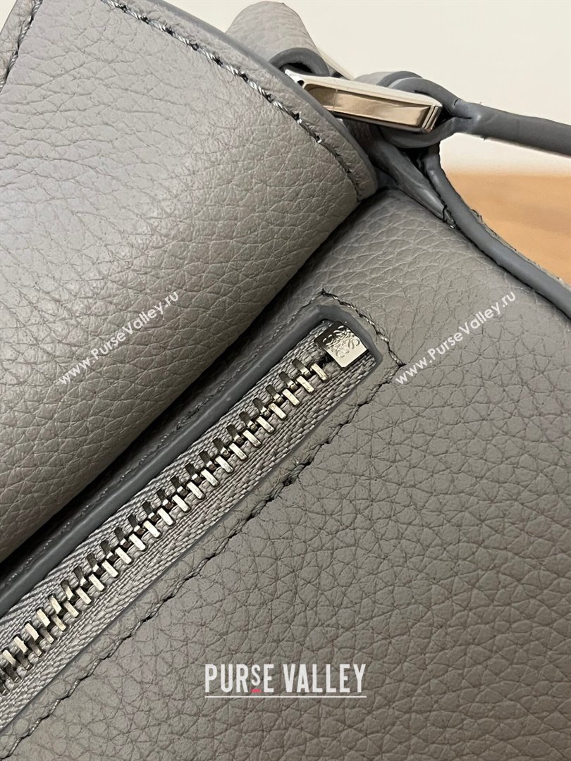 Loewe Mini Puzzle Bag in Soft Grained Calfskin 9310L Pearl Grey 2023 TOP (KEKE-23122724)