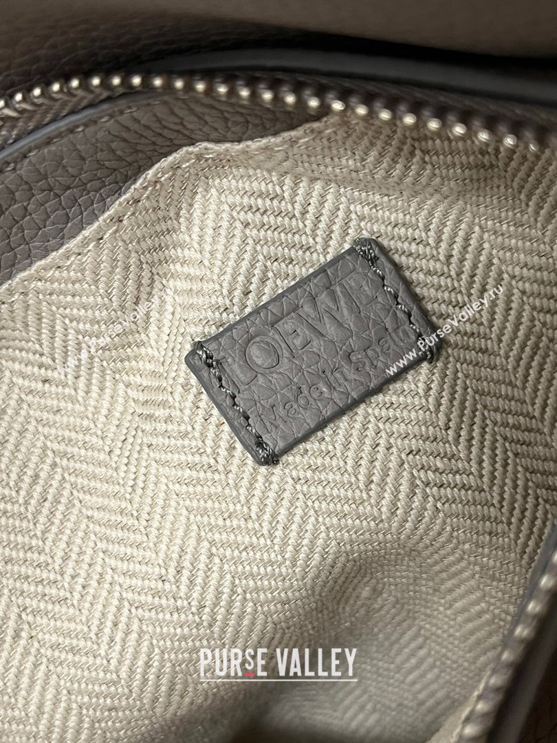 Loewe Mini Puzzle Bag in Soft Grained Calfskin 9310L Pearl Grey 2023 TOP (KEKE-23122724)