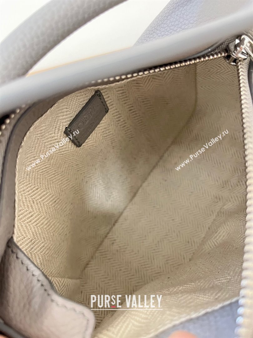 Loewe Mini Puzzle Bag in Soft Grained Calfskin 9310L Pearl Grey 2023 TOP (KEKE-23122724)