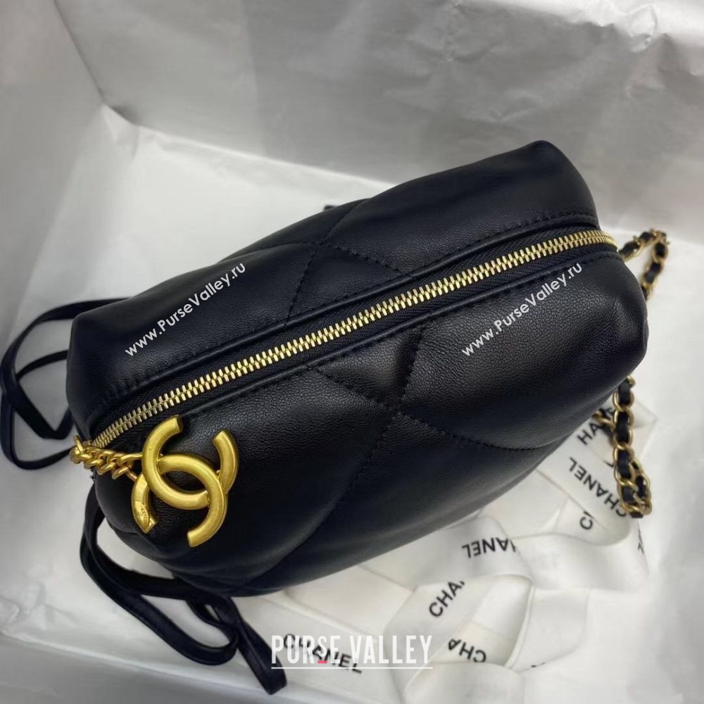 Chanel Quilted Lambskin Bowling Clutch with Chain Black 2021 (JY-21031706)