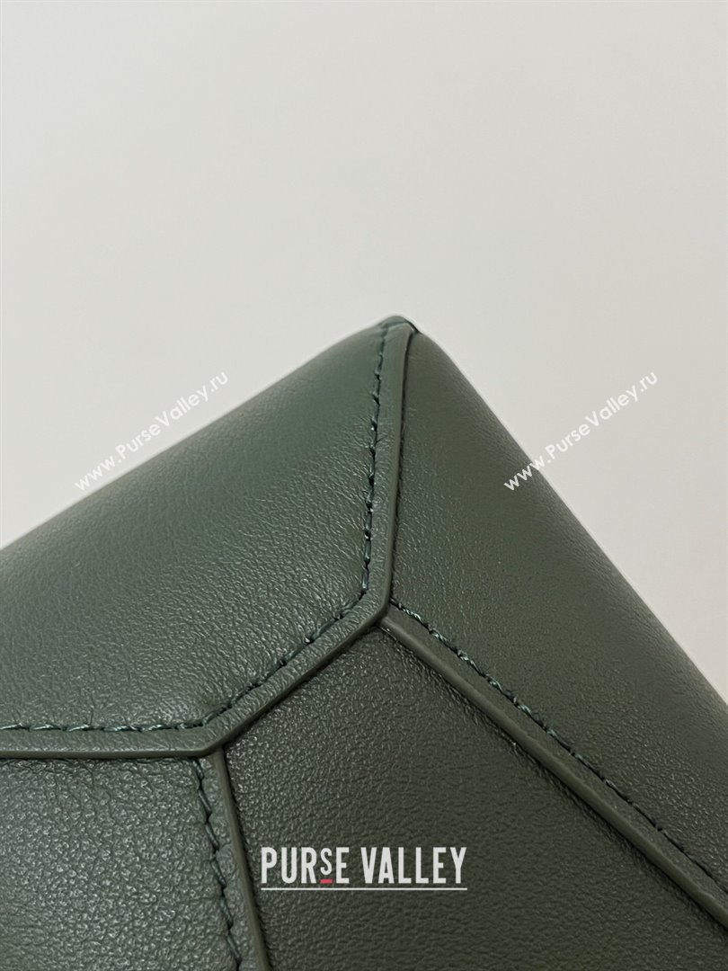 Loewe Mini Puzzle Bag in Classic Calfskin 9310L Bottle Green 2023 TOP (KEKE-23122725)