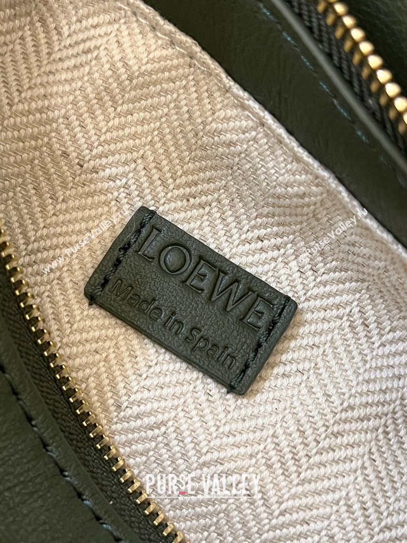 Loewe Mini Puzzle Bag in Classic Calfskin 9310L Bottle Green 2023 TOP (KEKE-23122725)