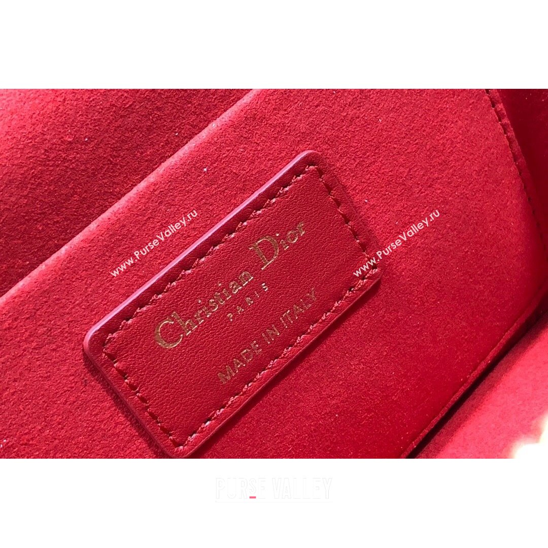 Dior Small Dioramour DiorTravel Vanity Case in Red Cannage Lambskin with Heart Motif 2021 (XXG-21090812)