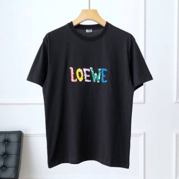 Loewe Cotton T-shirt L72641 Black 2024(For Men) (UP-24072641 )