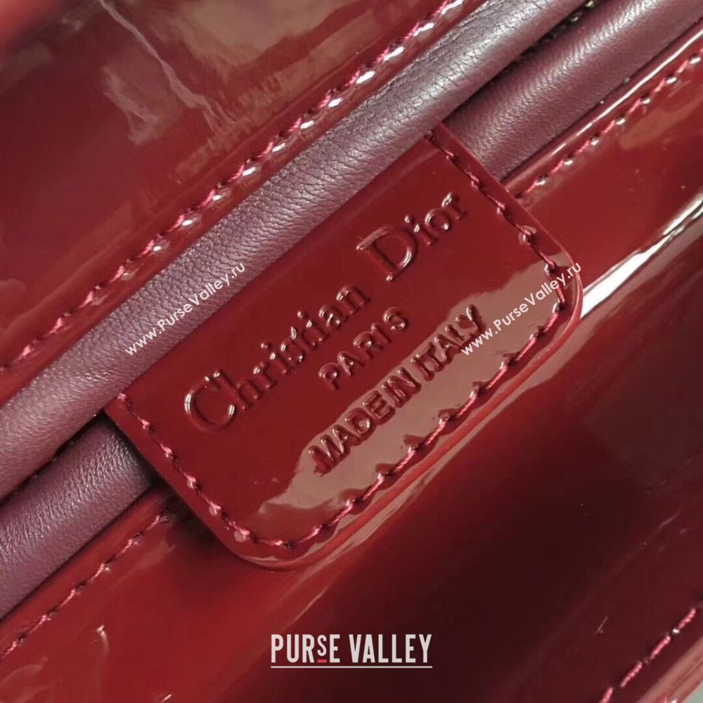 Dior Medium Lady Dior Bag in Cannage Patent Leather 44532 Burgundy/Gold 2024 (DMZ-24041635)