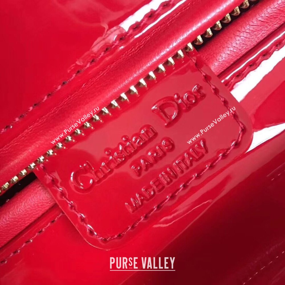 Dior Medium Lady Dior Bag in Cannage Patent Leather 44532 Red/Gold 2024 (DMZ-24041637)