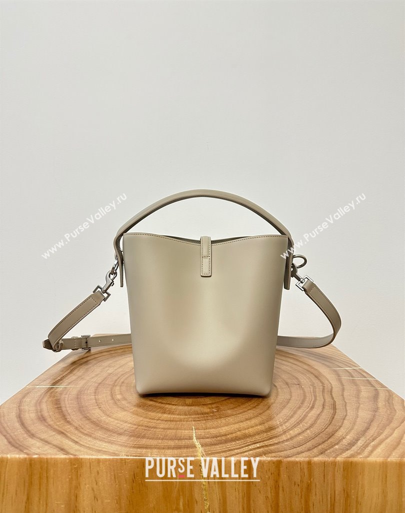 Saint Laurent Le 37 Small Bucket Bag in Shiny Leather 749036 Beige 2024 Top (CC-24060317)