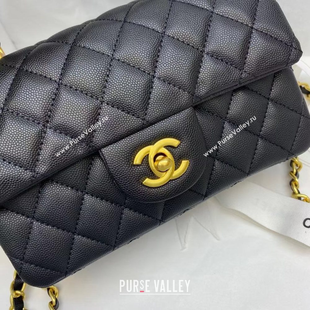 Chanel Grained Calfskin Mini Flap Bag with Top Handle AS2431 Black 2021 (JY-21031712)