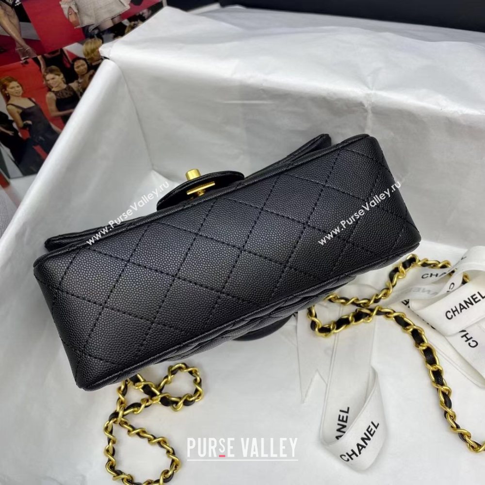 Chanel Grained Calfskin Mini Flap Bag with Top Handle AS2431 Black 2021 (JY-21031712)