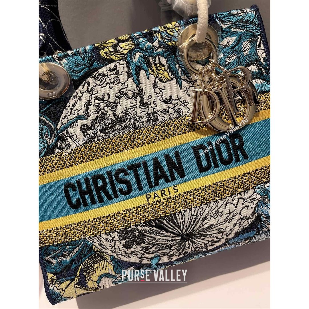 Dior Medium Lady D-Lite Bag in Blue Constellation Embroidery 2021 (XXG-21090721)