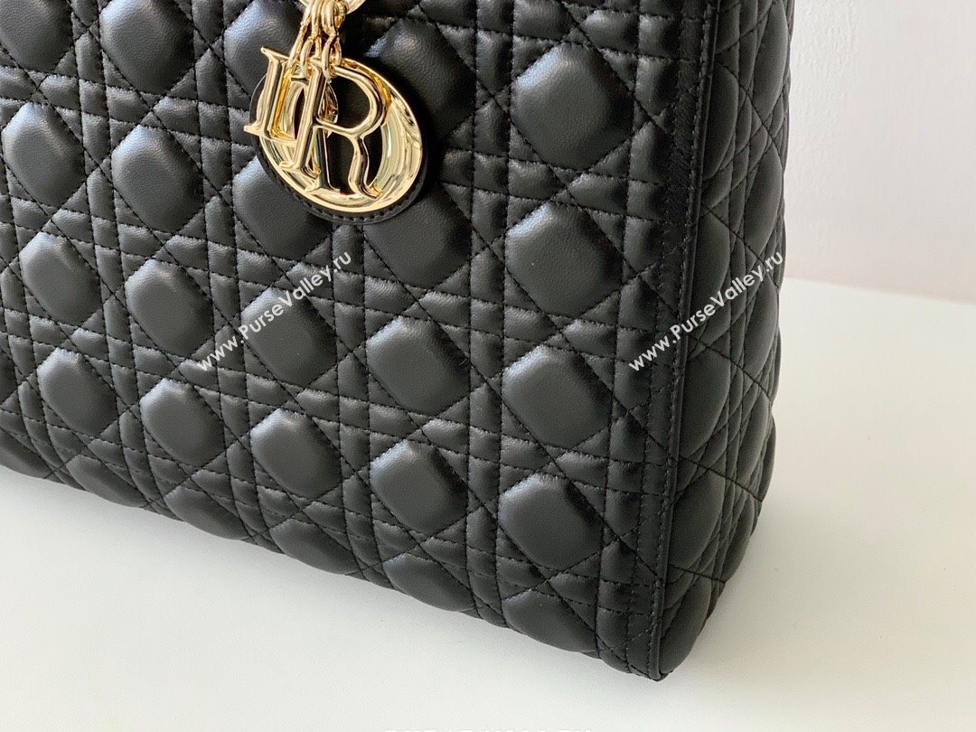 Dior Large Lady Dior Bag in Lambskin Leather Black/Gold 2024 (DMZ-24042605)