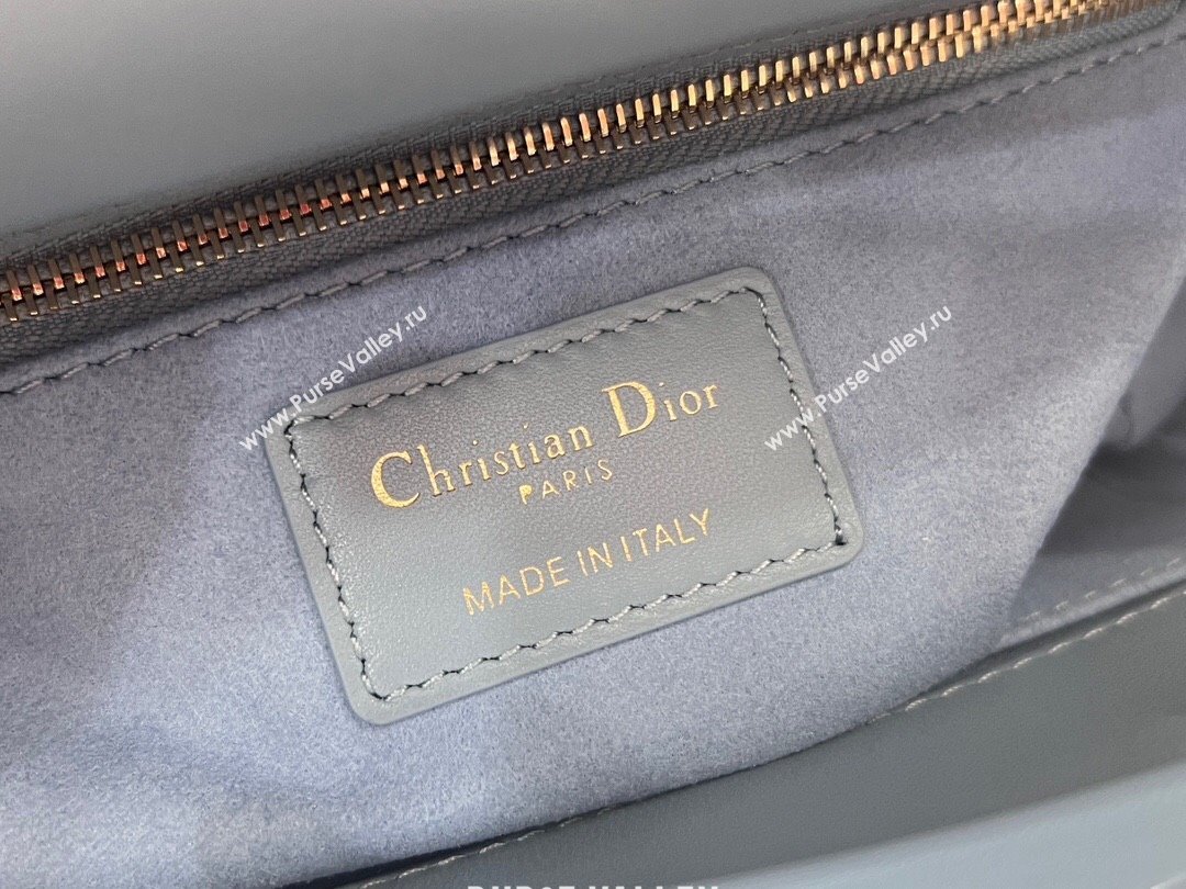 Dior Small Lady Dior Bag in Two-Tone Cannage Lambskin 0531 Blue/Grey 2024 (XXG-24060318)