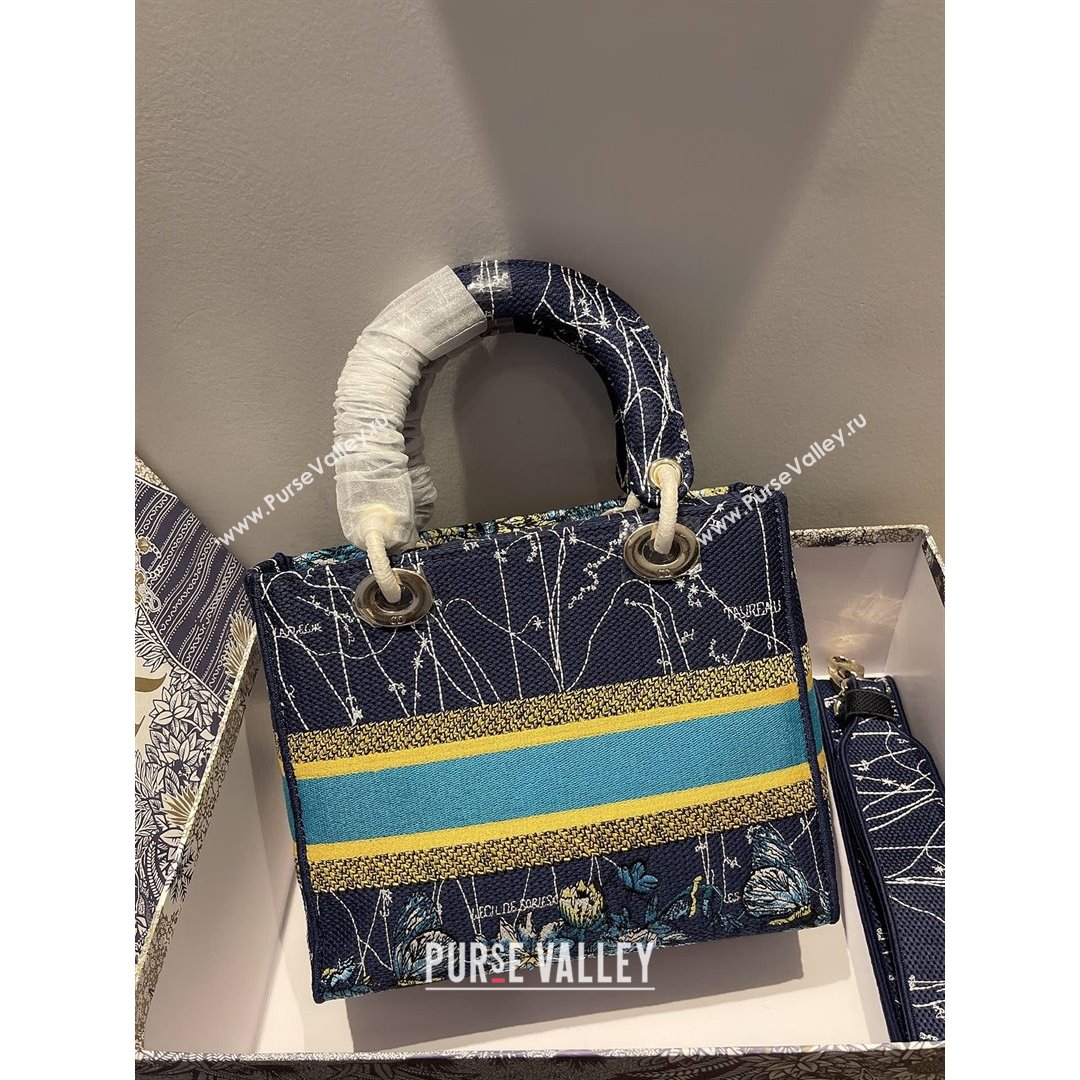 Dior Medium Lady D-Lite Bag in Blue Constellation Embroidery 2021 (XXG-21090721)