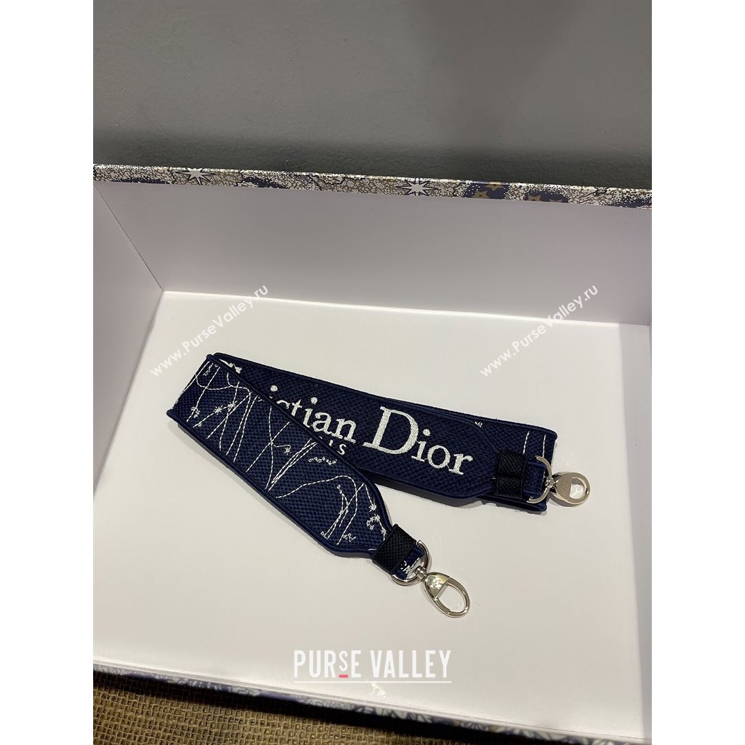 Dior Medium Lady D-Lite Bag in Blue Constellation Embroidery 2021 (XXG-21090721)