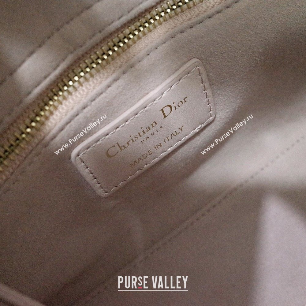 Dior Small Lady Dior Bag in Lambskin Leather Pink/White/Gold 2024 (DMZ-24042606)